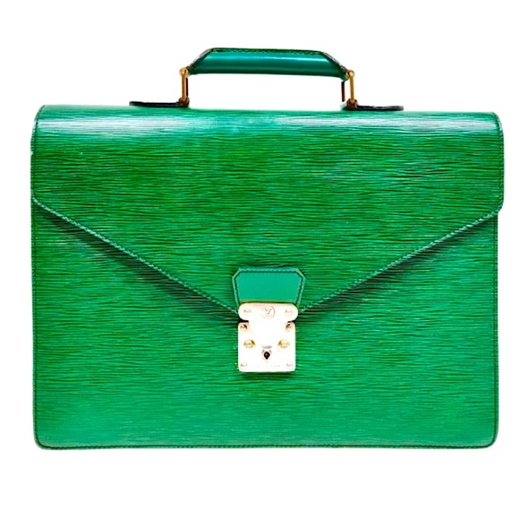 Louis Vuitton Other - LOUIS VUITTON Borneo Green Epi Leather Ambassador Business Briefcase Laptop Bag